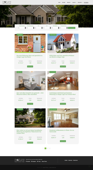 NATURE Contao Theme Immobilienliste (Maklermodul) mit Auswahlfeldern