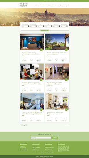 MATE Contao Theme Immobilienliste (Maklermodul) mit Auswahlfeldern